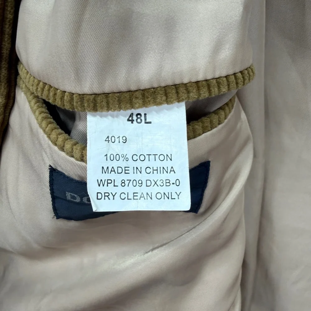 Dockers Corduroy Blazer Mens 48 Long‎ Tan 2-Button Sport Coat Jacket Vintage Y2K